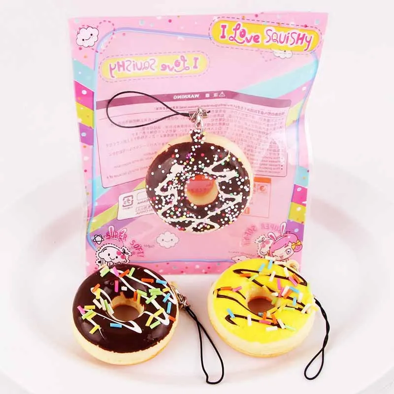Jumbo мягкими Mini Пончик брелок замедлить рост Kawaii шоколад Лапша сладкий рулет хлеб