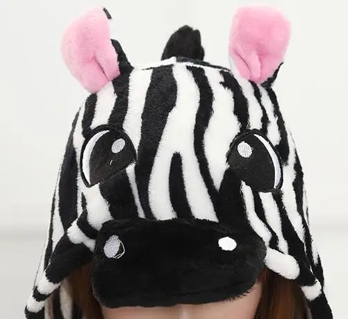 Animal Adult Zebra Onesie Kigurumi Pajamas Flannel Cartoon Cosplay Costumes Jumpsuits Pyjamas