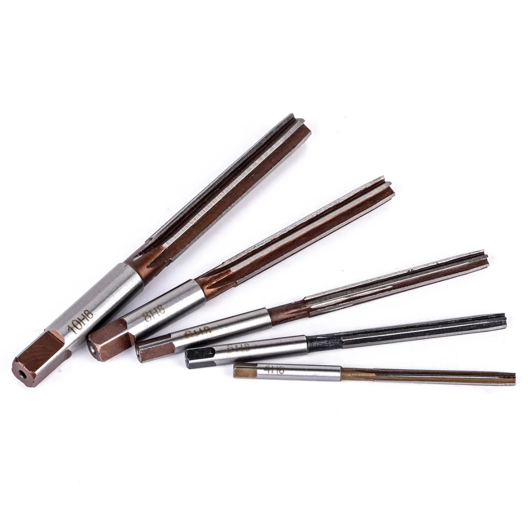 5pcs H8 Chucking Straight Shank Hand Reamers Set 6 Flutes 4mm/5mm/6mm/8mm/10mm For Metal Tools Cutting Mayitr