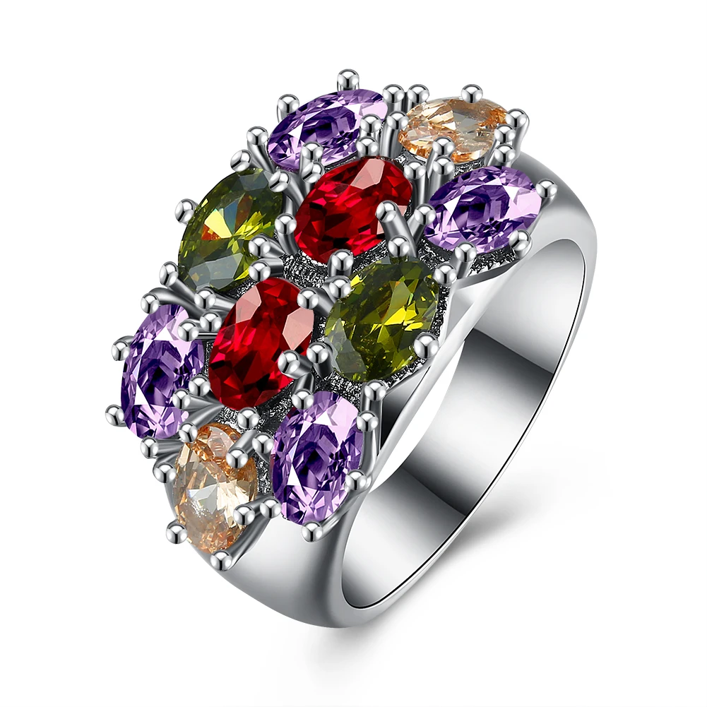 Изысканный кристалл циркона гранат Morganite кольцо стерлингового серебра 925