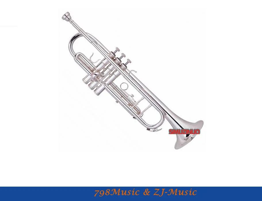 Silver Plated Bb/C Trumpet Professional Model With Case-Bore Size 11.65mm-Bell DIA.127mm