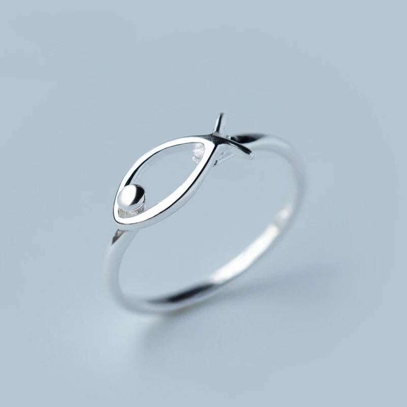 Trusta 2018 100% 925 Sterling Silver Fashion Jewelry Fish Cocktail Ring Sizable 6 7 Girls Kids Xmas Gift DS262 Drop Shipping