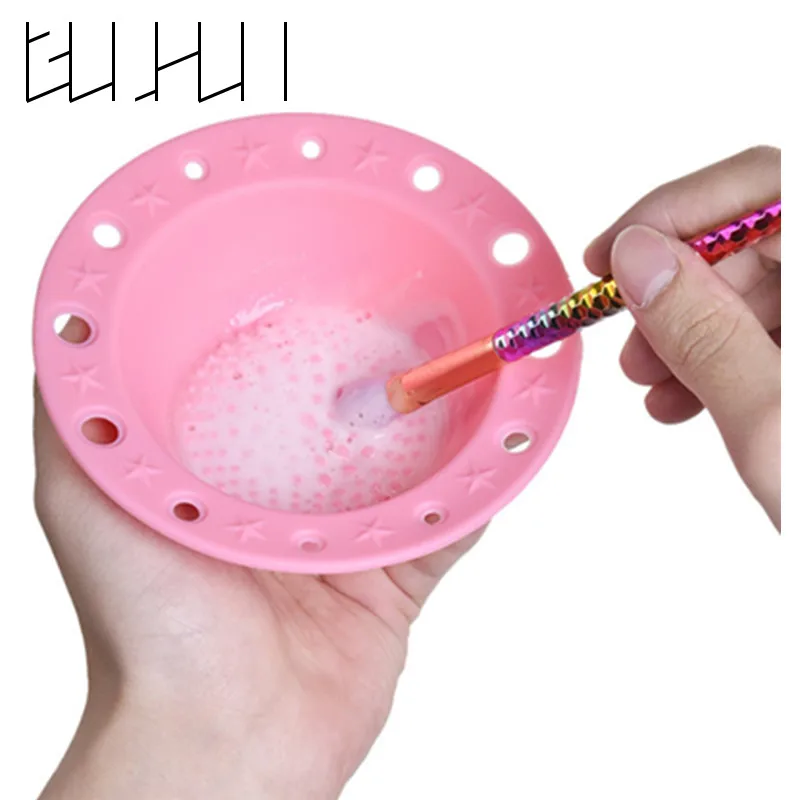 

1Pcs Makeup Brush Holder Silicone Cleaning Mat Large Pad Foundation Scrub Brush Cleaner Washing Scrubber Nail Polish Wash Bowl