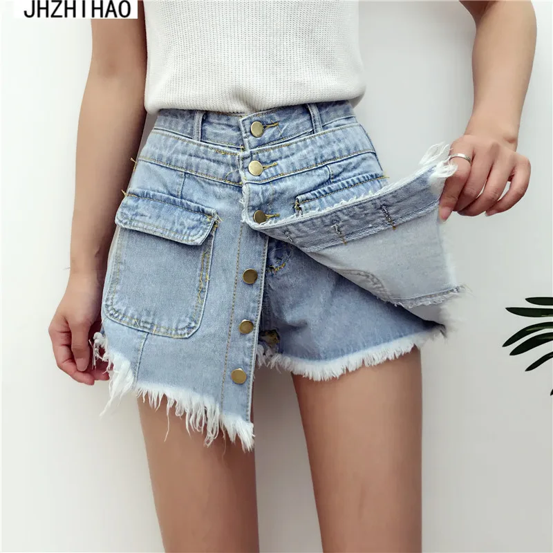 blue jean skorts