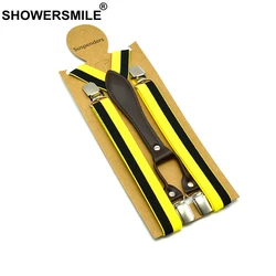 SHOWERSMILE Skinny Suspenders Women 2.5cm*120cm Unisex Suspenders Stripe 4 Clips Y Back Female Suspender Pants Yellow Red Blue SHOWERSMILE Skinny Suspenders Women 2.5cm*120cm Unisex Suspenders Stripe 4 Clips Y Back Female Suspender Pants Yellow Red Blue