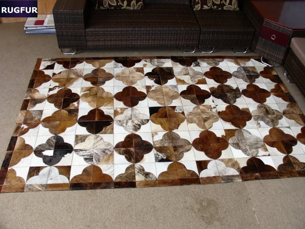 Patchwork Cowhide Carpet Natural Cow Fur Rugs And Carpets RF-B7