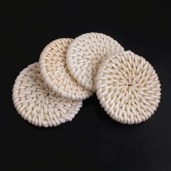 

Kwoi Vita DIY AAA Quality Handmade Wood Round Bamboo Rattan for Necklace Earring Jewelry Accessory 30mm 35mm 40mm 45mm