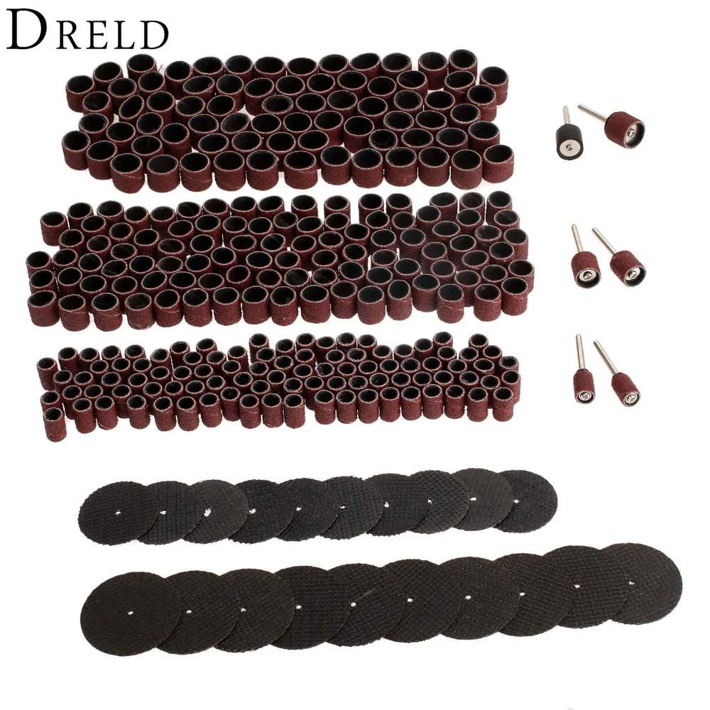 

326Pcs Dremel Accessories Resin Fibre Cutting Wheel Discs +Grit 80 Sanding Bands Rotary Tools Set for Sanding Grinding Polishing