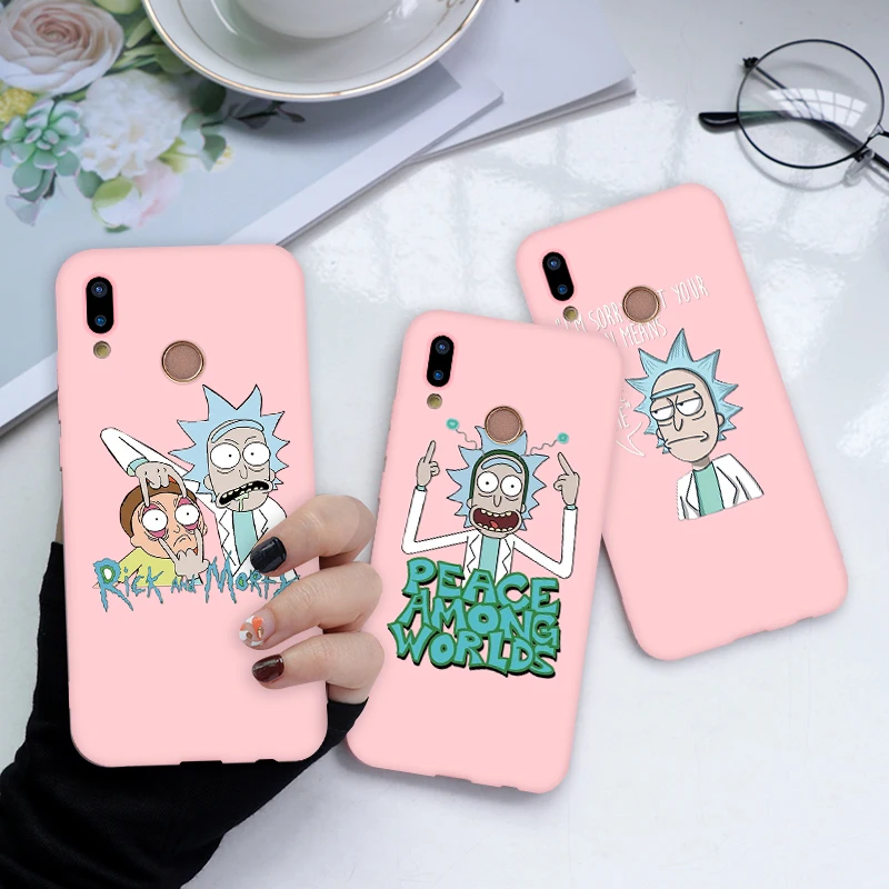 

Silicone Matte Case FOR Huawei Honor 8X 10 9 Lite 7A Pro View 20 nova 3 4 3i 4e 3e Y9 Y5 Y6 2019 Prime 2018 Rick And Morty Funda