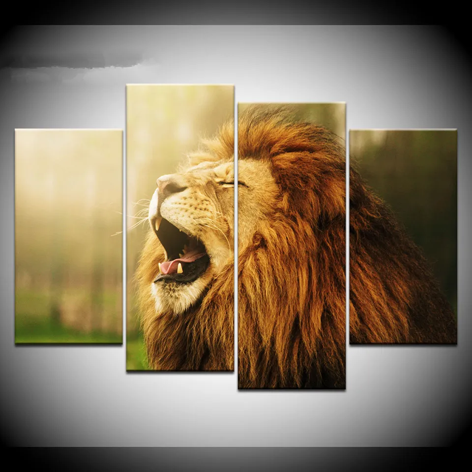 ROARING AFRICAN LION CANVAS PRINT PICTURE WALL ART HOME DECOR FREE DELIVERY