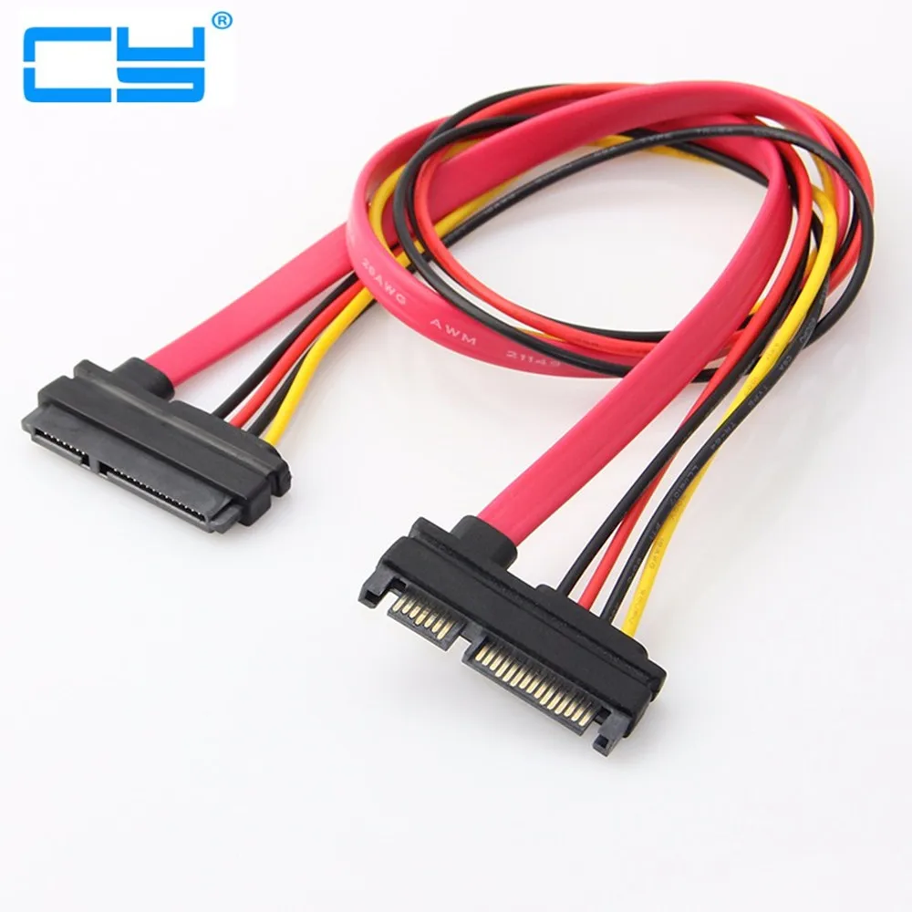 Homem Para Mulher 7 + 15 Pin Sata Cabo De Extensao 7P Dados Transferencia 15 P Cabo De Alimentacao Sata 22Pin Sata Linha De 30Cm