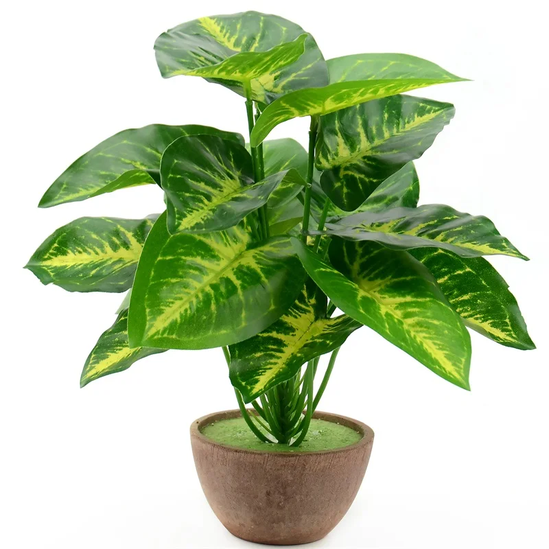 

1Bunch 28CM/48CM Artificial Silk Green Scindapsus Aureus Leaf for Wedding Decorations Fake Bonsai Tree Plant Accessories