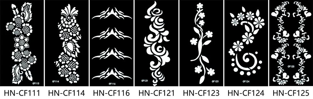 Glaryyears 1 шт. HN-CF62 трафарет для татуировки хной растительный узор Рисование пастой леди боди-арт трафарет для татуировки сексуальный продукт водонепроницаемый