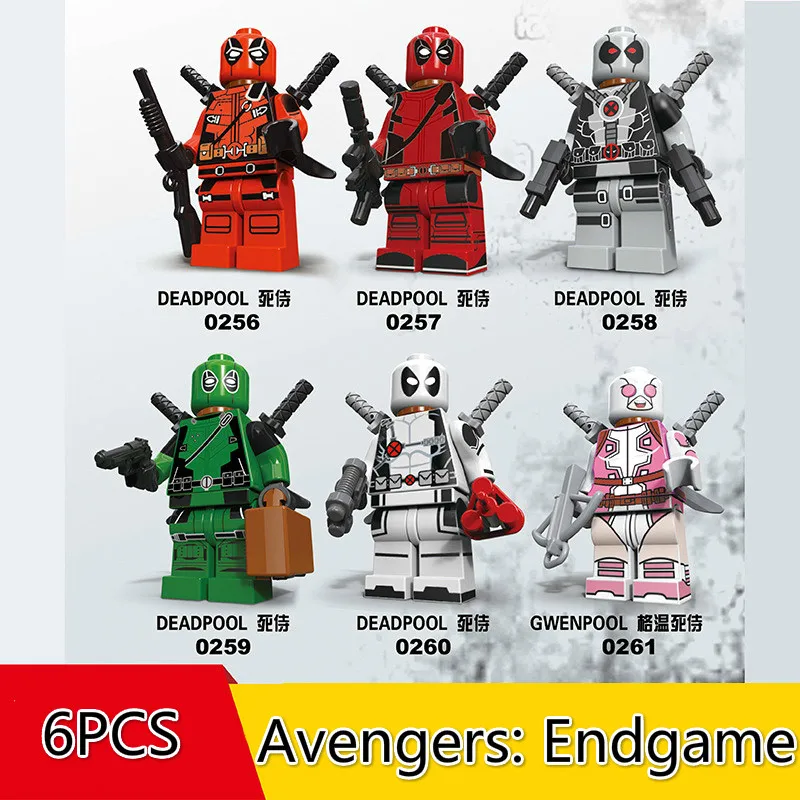

6Pcs Legoing Building Blocks Avengers 4 End Game Space Suit With Micro Figure Tony Stark Hawkeye Thor Toys For Children
