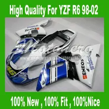 Pre_drilledFairing комплекты для Yamaha YZF R6 1998-2002 YZF R6 98-02 YZF R6 1998 1999 2000 2001 2002 синий белый черный мотоцикл fai