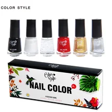 6 бутылок/набор 4 мл водонепроницаемый набор для маникюра на водной основе набор лака для ногтей телесный красный золотой серебряный Декоративный Лак для ногтей для женщин