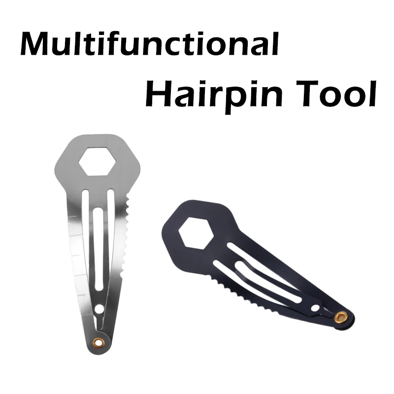 Outdoor Women's EDC Self defense Multi Tool Hair Clip Hairpin Stainless