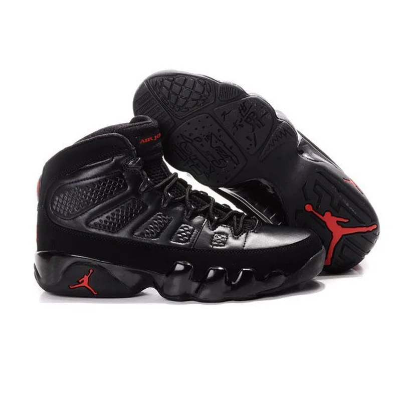 

All Black Jordan Retro 9 Men Basketball Shoes Grey 2010 RELEASE The Spirit NRG Brown UNC Blue Outdoor Sport Shoes Hot