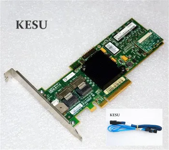 

Adapter for LSI 8708EM2 SAS RAID Controller card support raid 0, 1, PCI-e 8X 128M with MiniSAS to 4 SATA Cable