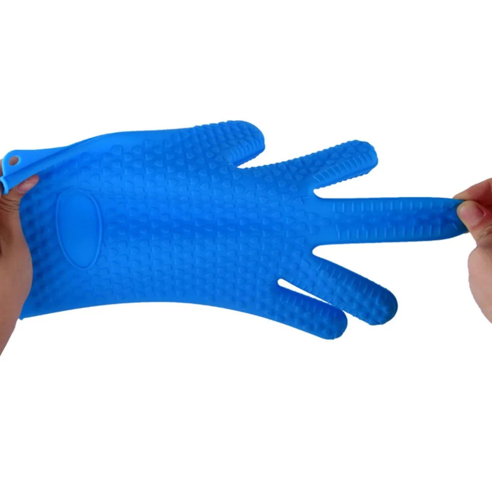 Новая силиконовая духовка рукавица кухонная термостойкая Толстая готовка рукавица для Гриль-барбекю Прихватки кухонные приспособления кухонные аксессуары CA