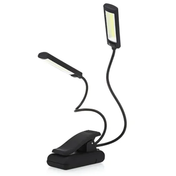 

Dimmable Led Book Reading Table Lamp Dual Arms Flexible Clip on Book USB AAA Battery Powered For Student Dormitory Desk Light