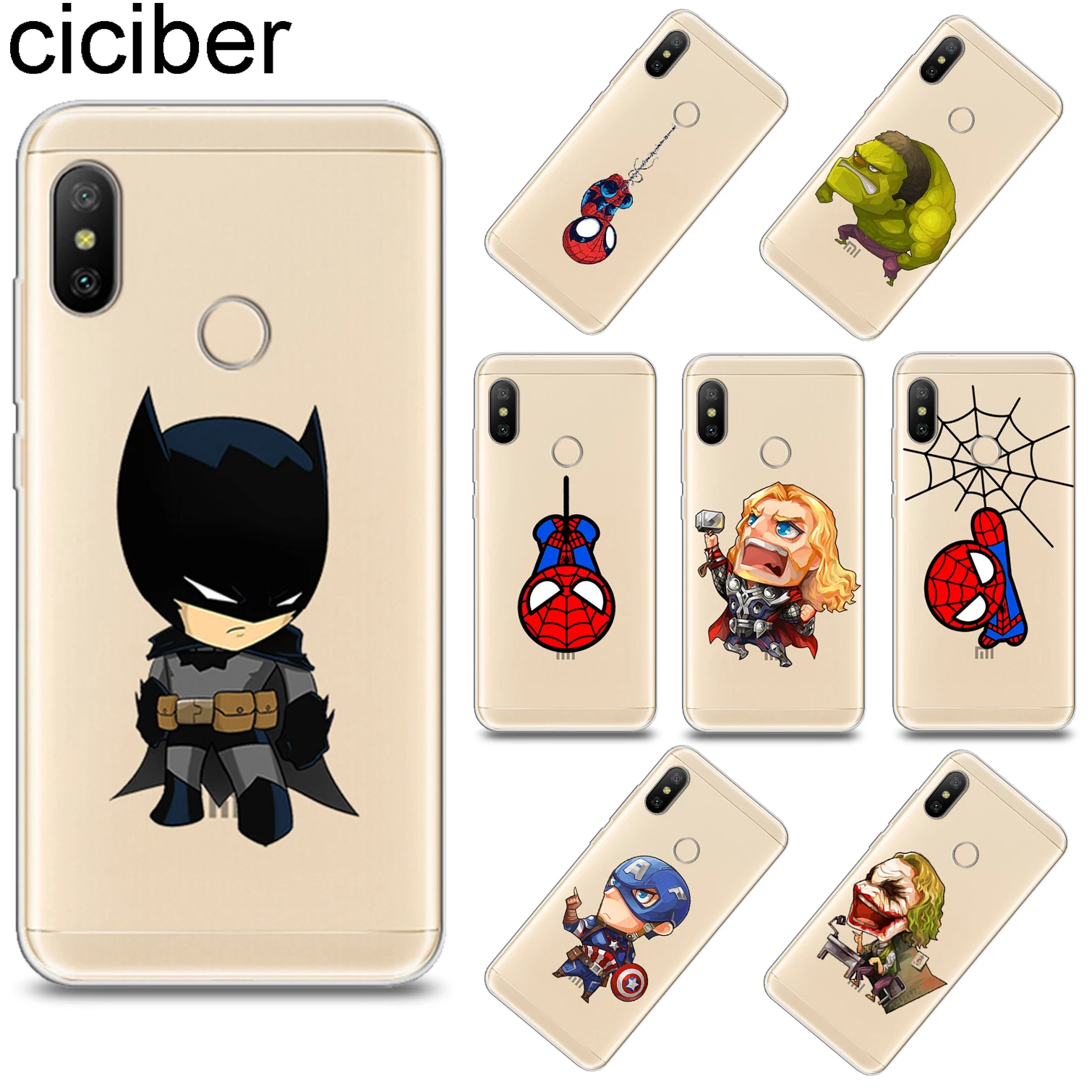 

ciciber Marvel DC Batman for Xiaomi Redmi Note 7 5 6 4 3 Pro X A Soft TPU Phone Case Redmi 6 5 4 3 A X S Plus Pro S2 Fundas