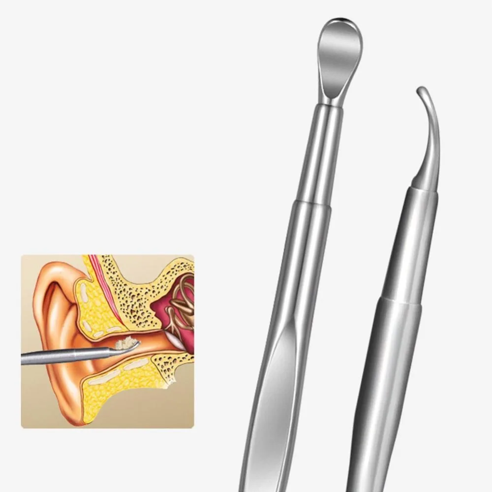 9 шт./компл. Нержавеющая сталь уха Палочки Ушная кюретка для удаления Ушная палочка ложка Спираль уха Чистый инструмент для ухода за ушами комплект 2 вида стилей