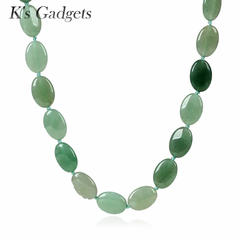 Green Stone Necklaces & Pendants Oval Natural Stone Collar Handmade