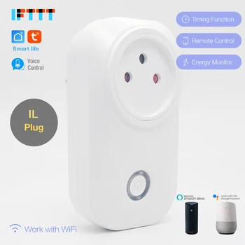 

16A Israel WIFI Smart IL Plug Power Monitor Smart Socket Wireless Outlet Voice Control Work with Alexa Google home top quality