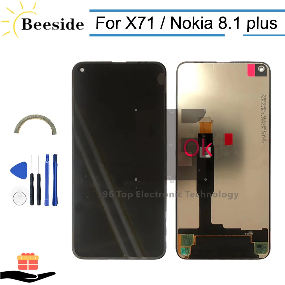 

AA+ Quality LCD 6.39'' For Nokia X71 TA-1167 LCD Display Touch Screen Digitizer Assembly Replace For Nokia 8.1 plus TA-1188