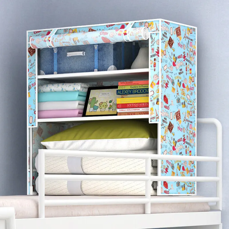 

Simple Cloth Wardrobe Student Dormitory Apartment College Bed Storage Rack Cabinet For Books Quilt Clothes Bed Finish Helper