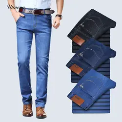 Хлопковые Прямые классические джинсы 2019 новые Для мужчин весна лето джинсовые штаны мужская одежда дизайнерские джинсы Высокое качество