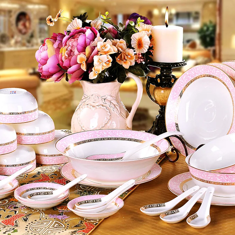 

tableware Bowl set ceramics quality bone china tableware bowl plate dish wedding gift