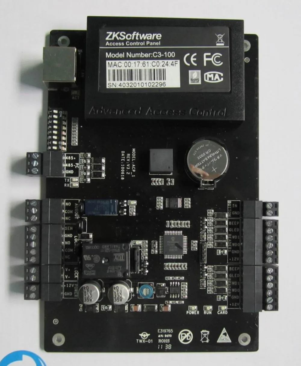 DHL FreeShipping Intelligent TCP/IP One-door Two-way Access Control Panel C3-100 Door Controller Card Access Control Board DHL FreeShipping Intelligent TCP/IP One-door Two-way Access Control Panel C3-100 Door Controller Card Access Control Board