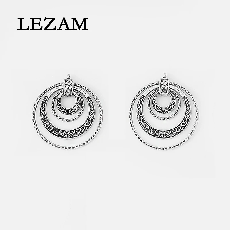 

2pcs Fashion Necklace Pendant Ethnic Charms Multi-Circle Movable Charms Pendant For Necklace Pendant Jewelry Material 45*45mm
