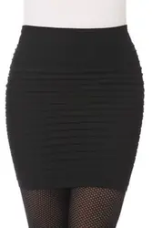 Лидер продаж; черные Для женщин эластичные Высокая талия эластичный тонкий бесшовные юбки женские юбки