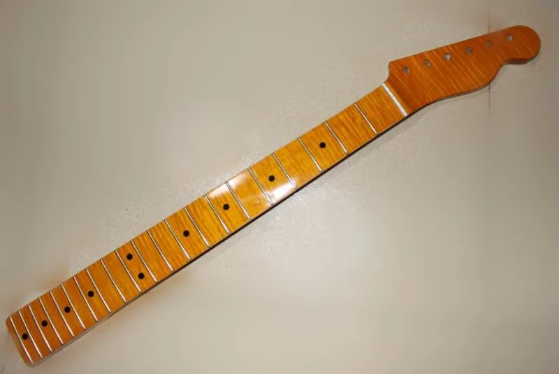 21 Frets One Piece Tiger flame maple Electric Guitar Neck Guitar Parts Musical instruments accessories can be customized