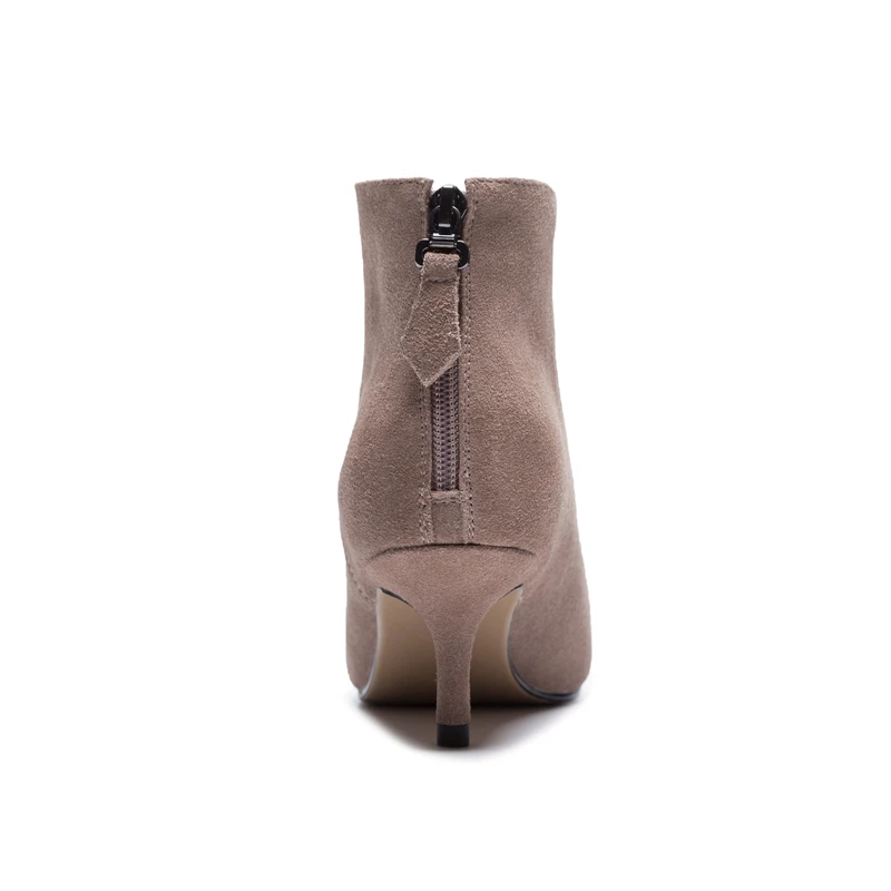Zapatos Cremallera Negro La Casual Botas Tobillo Mujer pink Cr1357 Black Tacones Bolso Moda De Enmayer Ante Delgada Vaca Con 1SwZnPqc6