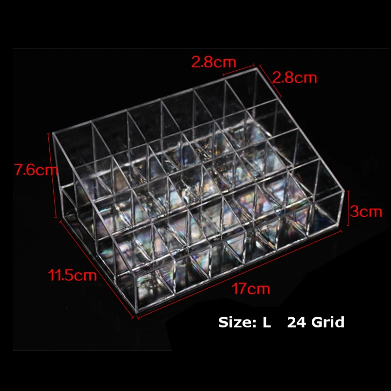 24 прозрачные сетки акриловая помада коробка для хранения ювелирных изделий