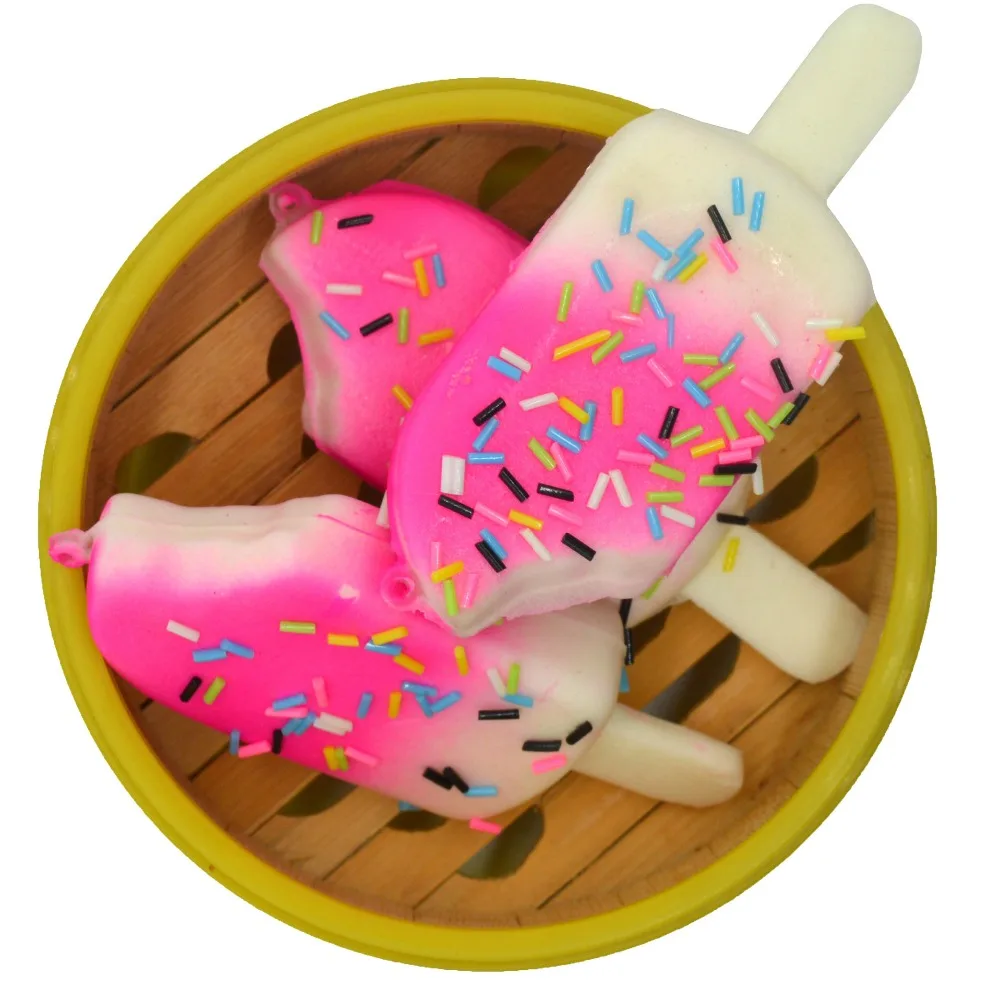 

2pcs/set ice cream Squishy Antistress Slow Rising Anti Stress Cute Toys Soft Squish Key Pendant Kids Toys