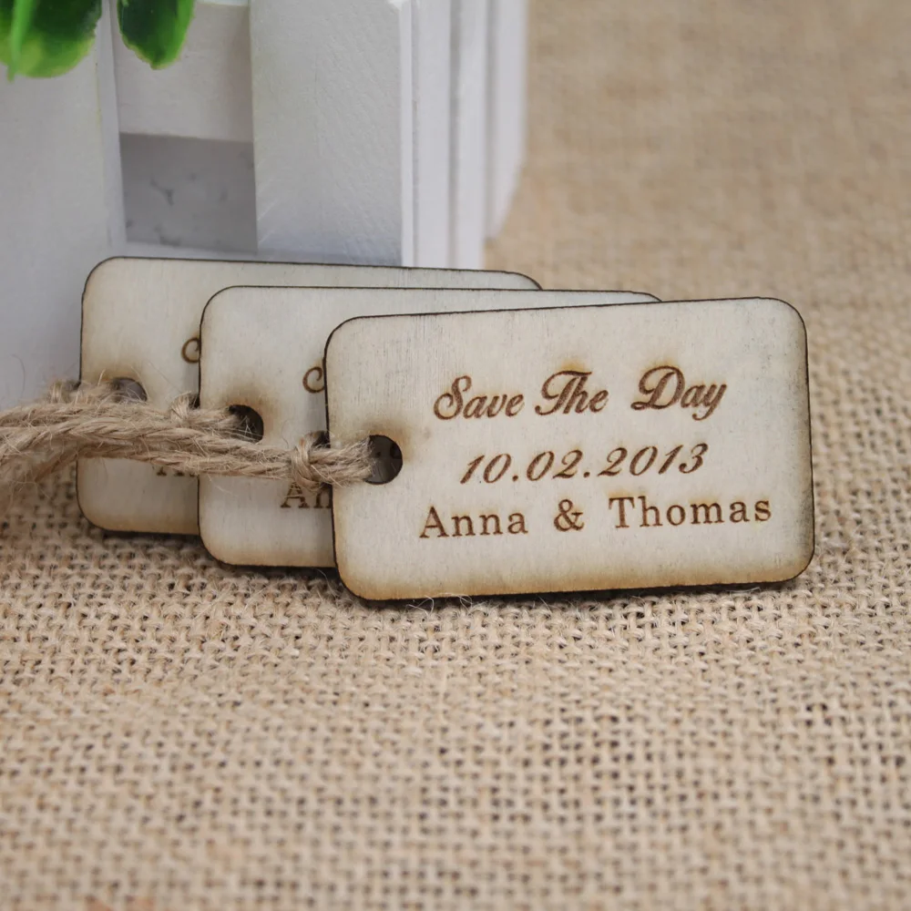 

Custom Save the date wood card 20 pcs Rustic Save the Date , Wedding tags Wood Personalize thank you wedding Favors tags