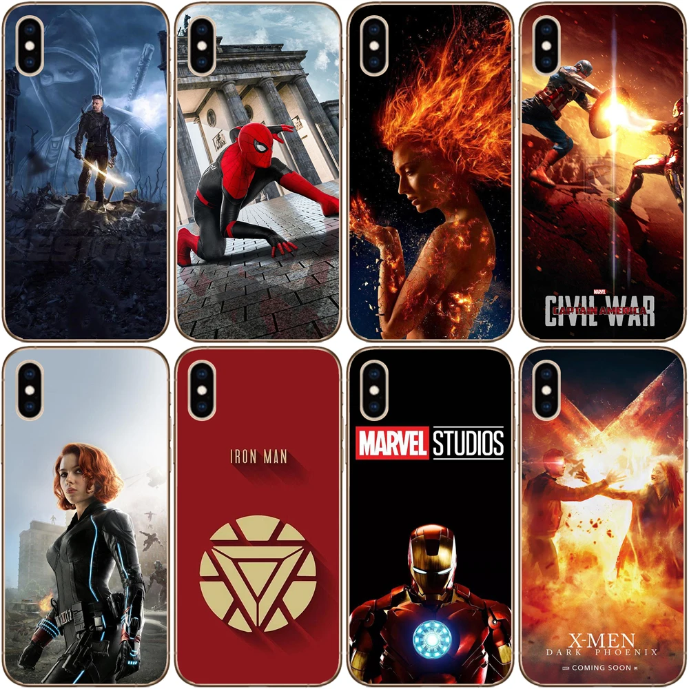 

Miracle Case For iPhone X XS MAX XR 8 7 6 6S 7Plus 5 5SSE Superhero Iron Man Captain America Black Widow Spiderman Fashion Cover