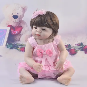 

Bebe 23'' 57 cm Reborn Girl Full Body Vinyl Silicone Reborn Baby Dolls Realistic Princess boneca reborn kids Birthday XMAS Gift