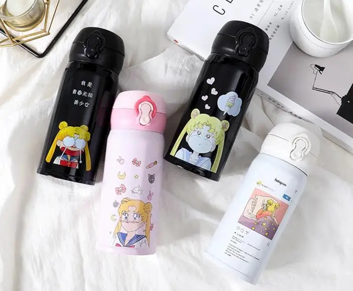 Cartoon Pretty Girl Cacuum Flasks Thermoses Water Bottle Cup Mug