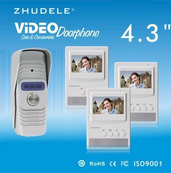 

ZHUDELE Home Security Intercom System Doorbell Smar 4.3"Video Door Phone,Peephole HD Camera,Night Vision w/t Waterproof Cover