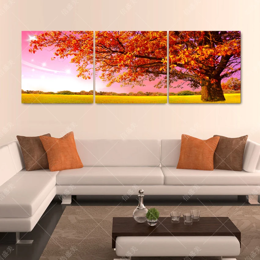 3 Piece Canvas Wall Art Painting Picture Pictures For Living Room Maple Schilderij Minimalist Pintura No Frame | Дом и сад