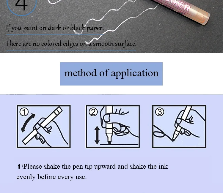 STA 6Colors Outline Markers Multifunctional Glare Color Edge Pen Highlighter Waterproof Paint Marker Pen brush School Supplies