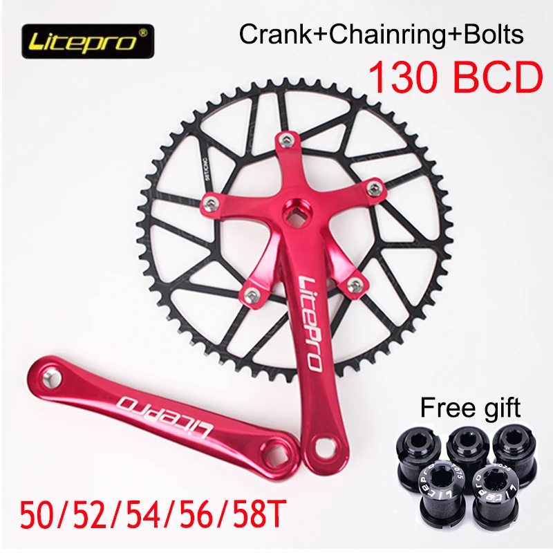 

Litepro 130BCD Fold Bike Chainring Bicycle Narrow Wide Chainwheel Hollow BMX Super Light 50T 52T 54T 56T 58T For Crankset Bcycle