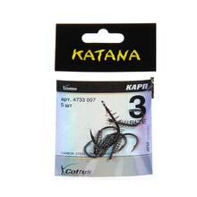 50pcs/lot KATANA Size3-Size12 Carbon Steel Fishing Hook With Spring Barbed Hook Carp Feeder Anzol Fishhook Fishing Tackle