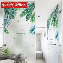 10 типов зеленый растения в горшках разрисованные изделия из стекла пленка для ванной комнаты кухни, гостиной спальня на балконные окна и стекло дверь пленка N4